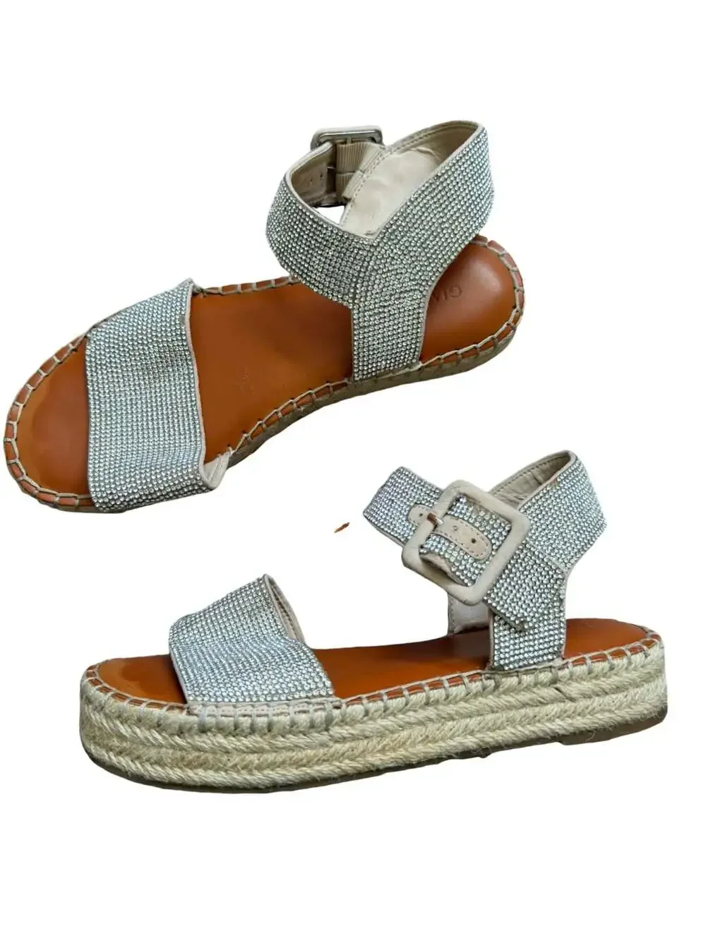 Gianni Bini Rhinestone Embellished Espadrille Platform Sandals